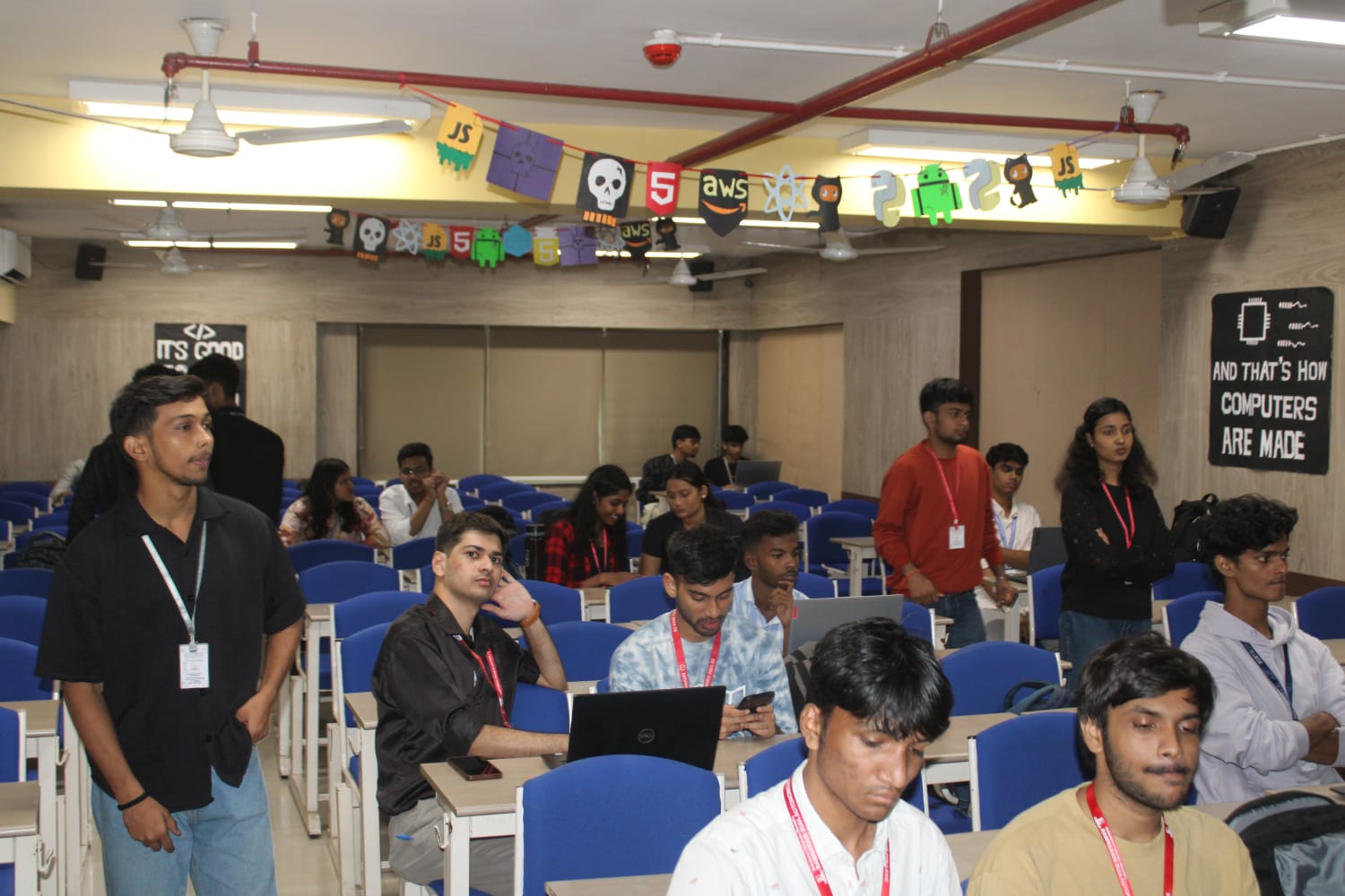 Students participating in a technical event during Zettaabyte 4.0
